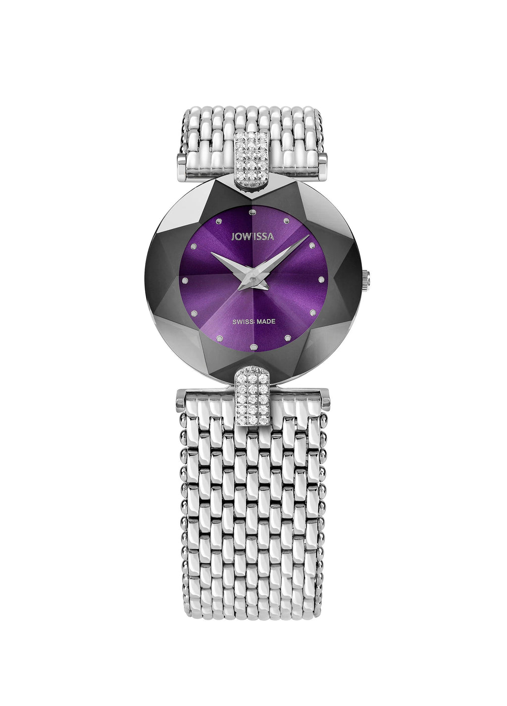 Facet Strass Swiss Made Gümüş Çelik Kadın Kol Saati
