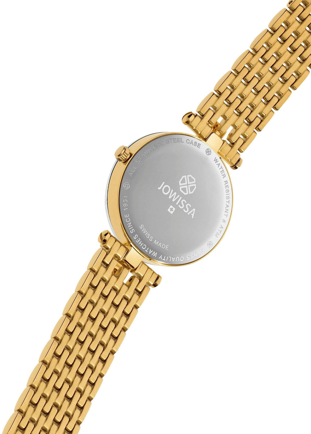 Facet Strass Swiss Made Altın Rengi Çelik Kadın Kol Saati - 3