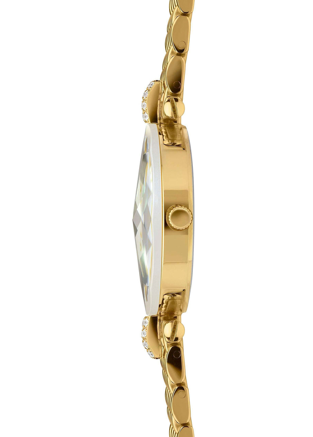 Facet Strass Swiss Made Altın Rengi Çelik Kadın Kol Saati - 2
