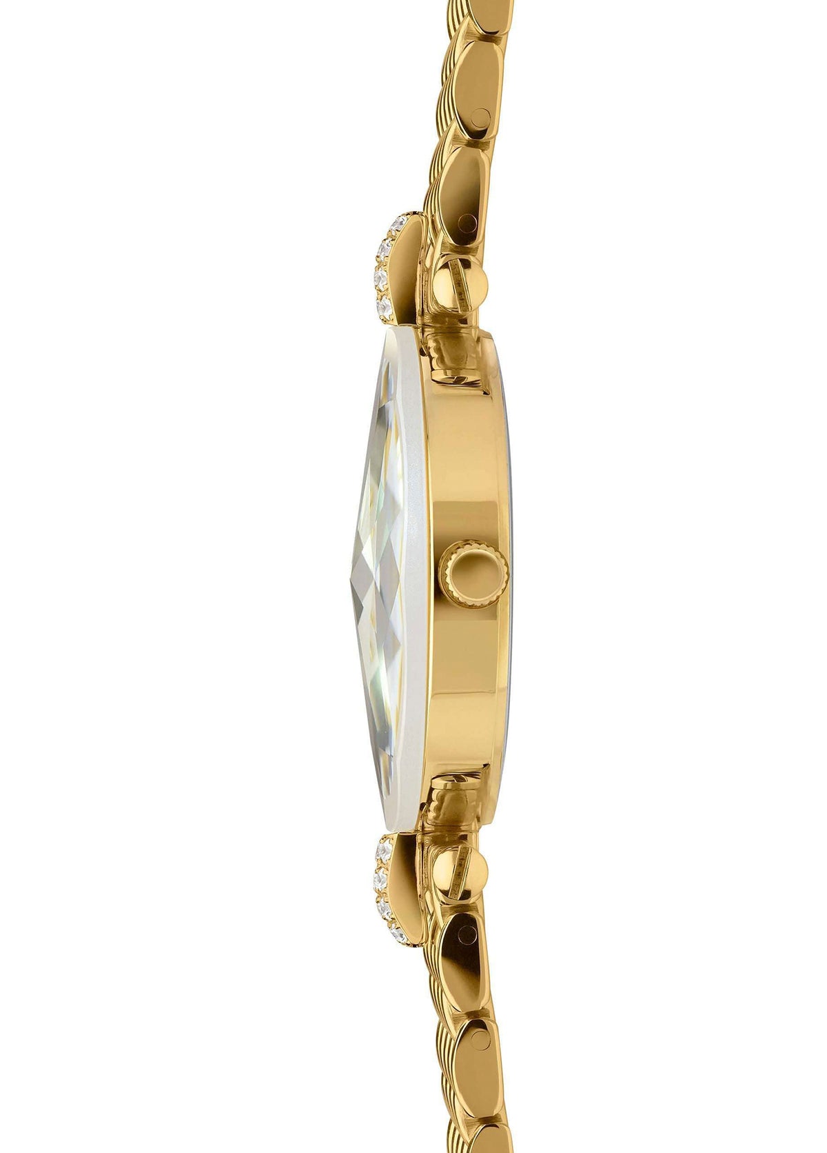Facet Strass Swiss Made Altın Rengi Çelik Kadın Kol Saati - 2